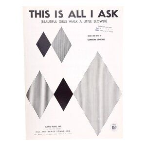 Vintage This Is All I Ask Sheet Music Beautiful Women Walk Gordon Jenkins 1958